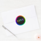 Liebe Rainbow LGBT Round Circles Runder Aufkleber (Umschlag)
