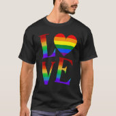 LIEBE Rainbow LGBTQ Niedlich Gay Lesbian Bi Trans T-Shirt (Vorderseite)