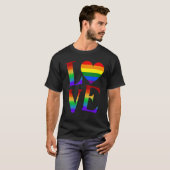 LIEBE Rainbow LGBTQ Niedlich Gay Lesbian Bi Trans T-Shirt (Vorne ganz)