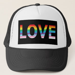 LIEBE Rainbow LGBTQIA Flag, Gay Pride Letter Truckerkappe