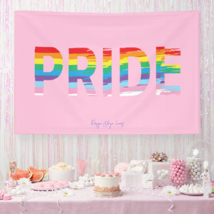 LIEBE Rainbow LGBTQIA Flag, Prix Party Rosa Banner