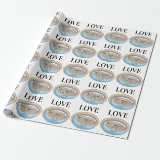Liebe Rainbow Noahs Ark individuelle Name Geschenkpapier