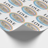 Liebe Rainbow Noahs Ark individuelle Name Geschenkpapier (Ecke)