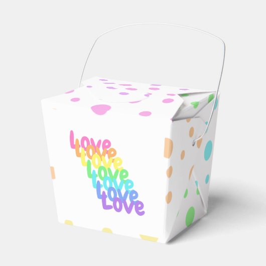 "Liebe" Rainbow Polka Dotted Geschenkschachtel (Vorderseite)