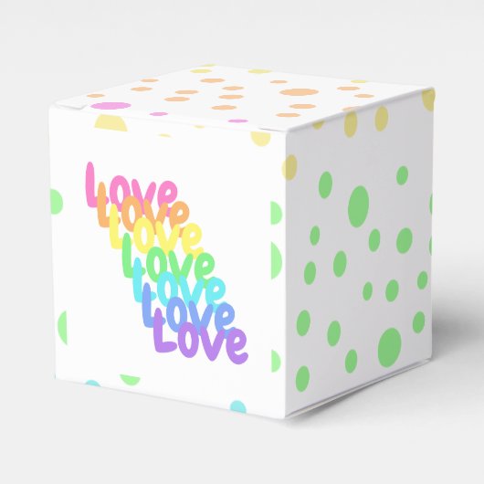"Liebe" Rainbow Polka Dotted Gevor Box Geschenkschachtel (Vorderseite)