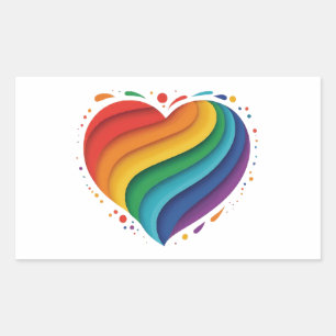 Liebe Rainbow Rechteckiger Aufkleber
