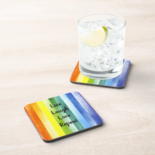 Liebe Rainbow Wasserfarbe Getränkeuntersetzer (Rechte Seite)