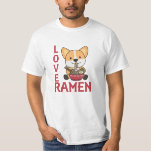 Liebe Ramen Niedlich Corgi Kawaii Hunde Noodles T-Shirt