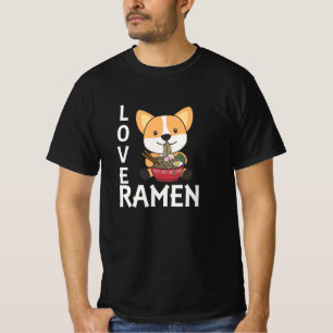 Liebe Ramen Niedlich Corgi Kawaii Hunde Noodles T-Shirt