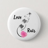 Liebe-Ratten - schattiert Button (Vorderseite)