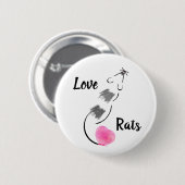 Liebe-Ratten - schattiert Button (Vorne & Hinten)