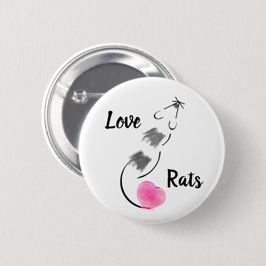 Liebe-Ratten - schattiert Button (Vorne & Hinten)