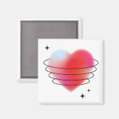 Liebe-Raum trifft rotes Valentinherz Magnet (Vorderseite/Rückseite)