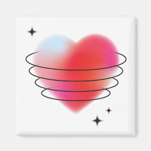 Liebe-Raum trifft rotes Valentinherz Magnet