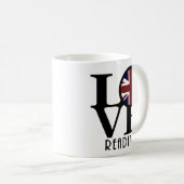 LIEBE Reading England 11oz Kaffeetasse (VorderseiteRechts)
