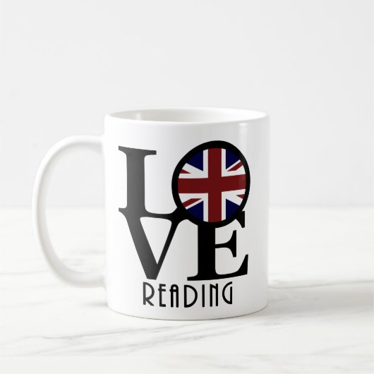 LIEBE Reading England 11oz Kaffeetasse (Links)