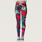 Liebe Rebels-Graffiti Hearts Leggings (Vorderseite)