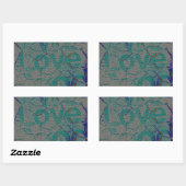 Liebe Rechteckiger Aufkleber (Blatt)