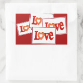 Liebe Rechteckiger Aufkleber (Tasche)