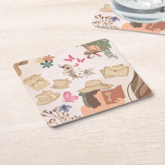 Liebe Rechteckiger Pappuntersetzer (angewinkelt)