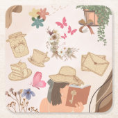 Liebe Rechteckiger Pappuntersetzer (Vorderseite)