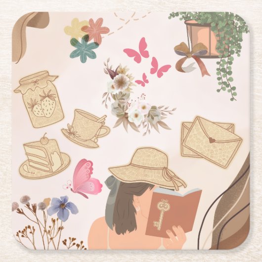 Liebe Rechteckiger Pappuntersetzer (Vorderseite)