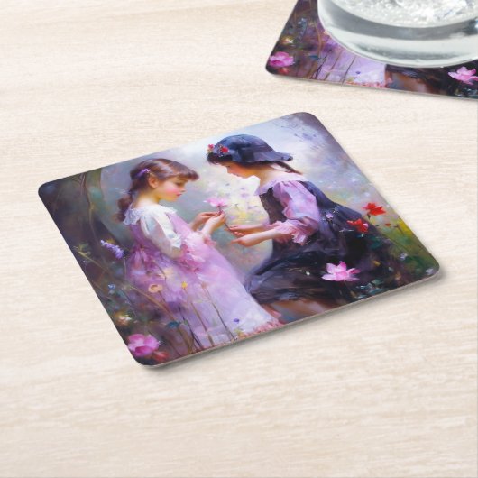 Liebe Rechteckiger Pappuntersetzer (angewinkelt)