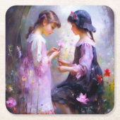 Liebe Rechteckiger Pappuntersetzer (Vorderseite)