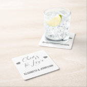 Liebe Rechteckiger Pappuntersetzer (Vor Ort)