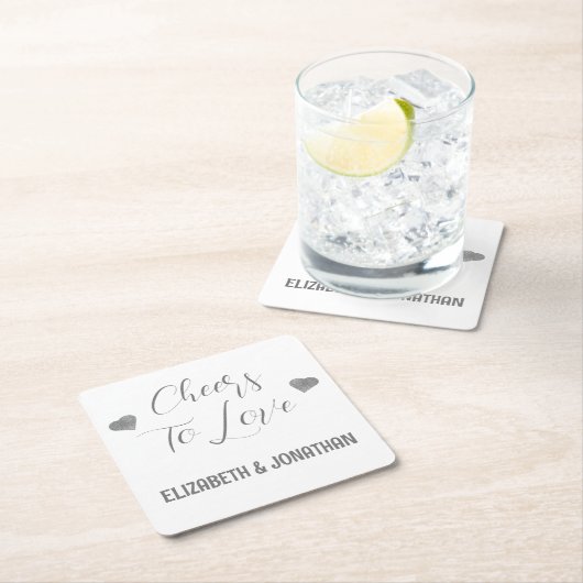 Liebe Rechteckiger Pappuntersetzer (Vor Ort)