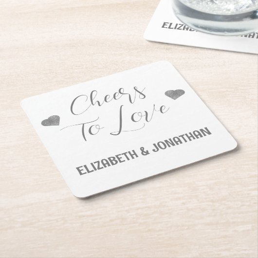 Liebe Rechteckiger Pappuntersetzer (angewinkelt)