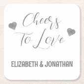 Liebe Rechteckiger Pappuntersetzer (Vorderseite)