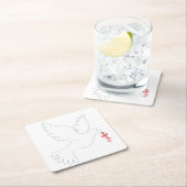 Liebe Rechteckiger Pappuntersetzer (Vor Ort)