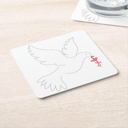 Liebe Rechteckiger Pappuntersetzer (angewinkelt)