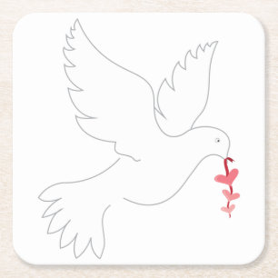 Liebe Rechteckiger Pappuntersetzer