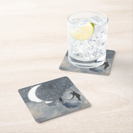 Liebe Rechteckiger Pappuntersetzer (Vor Ort)