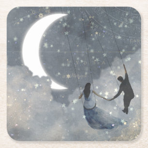 Liebe Rechteckiger Pappuntersetzer