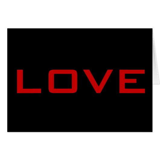 Liebe Red Black Color Grußkarte (Vorderseite (Horizontal))