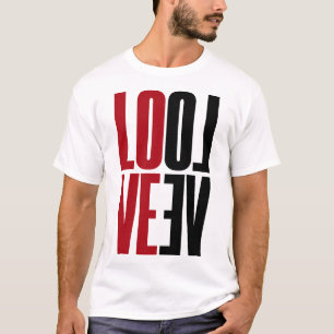 Liebe Red Black High Typografy Vertical Mirror T-Shirt