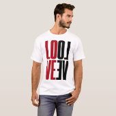 Liebe Red Black High Typografy Vertical Mirror T-Shirt (Vorne ganz)