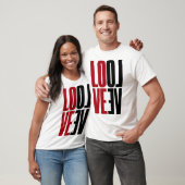Liebe Red Black High Typografy Vertical Mirror T-Shirt (Unisex)