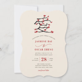 Liebe Red Cheroms Engagement Party Einladung