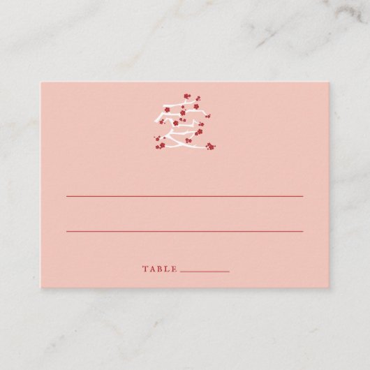 Liebe Red Cheroms Engagement Party Platzkarte (Vorderseite)