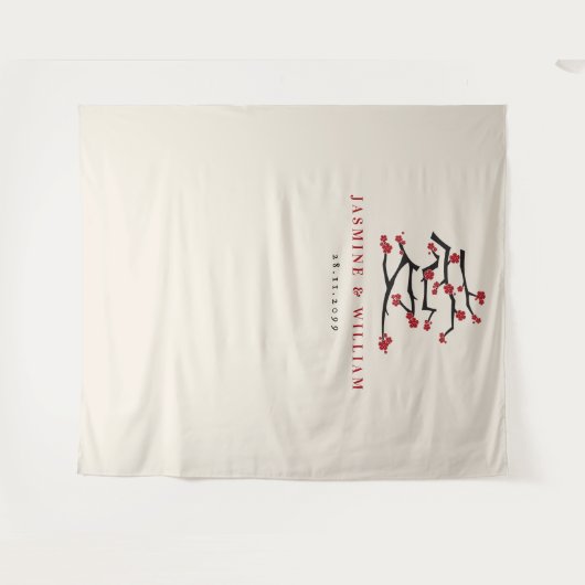 Liebe Red Cheroms Engagement Party Wandteppich (Vorderseite (Horizontal))