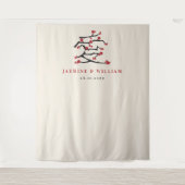 Liebe Red Cheroms Engagement Party Wandteppich (Vorderseite)