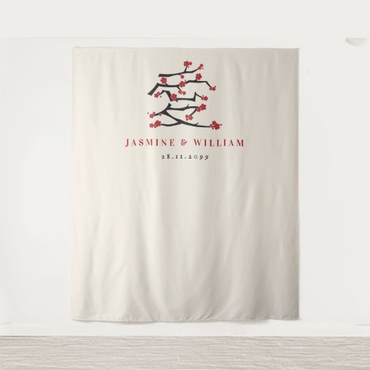 Liebe Red Cheroms Engagement Party Wandteppich (Vorderseite)