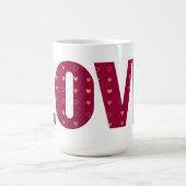 LIEBE Red Gold Hearts Valentine Couple Kaffeetasse (Mittel)