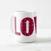 LIEBE Red Gold Hearts Valentine Couple Kaffeetasse (Vorderseite Links)