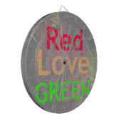 LIEBE RED GOLDEN GREEN DARTSCHEIBE (Vorderseite Links)