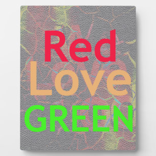 LIEBE RED GOLDEN GREEN FOTOPLATTE